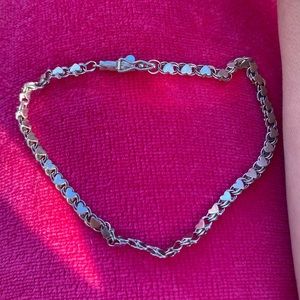14KT WHITE GOLD HEART BRACELET